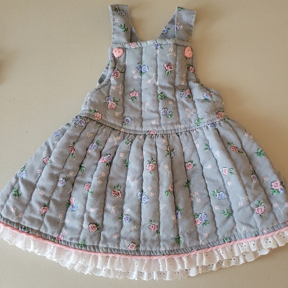 Vintage 1980s Infant Girls Jumper Dress. Size 12 Months